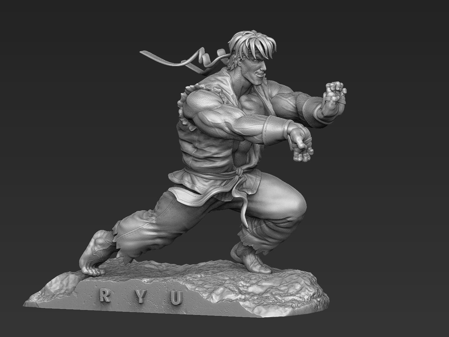 Ryu in Street Fighter 2 for 3D printing STL 3D print model_2