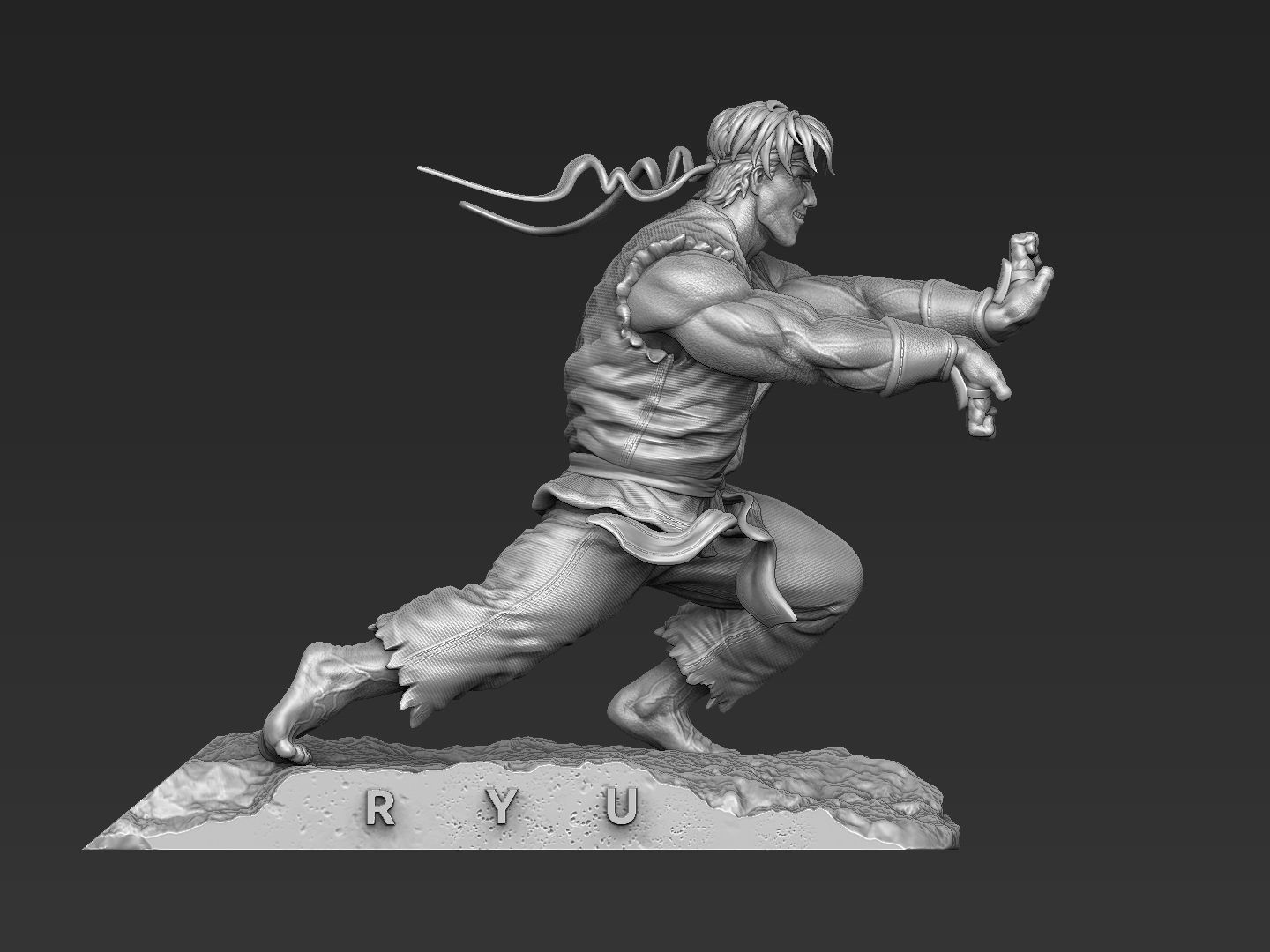 Ryu in Street Fighter 2 for 3D printing STL 3D print model_9