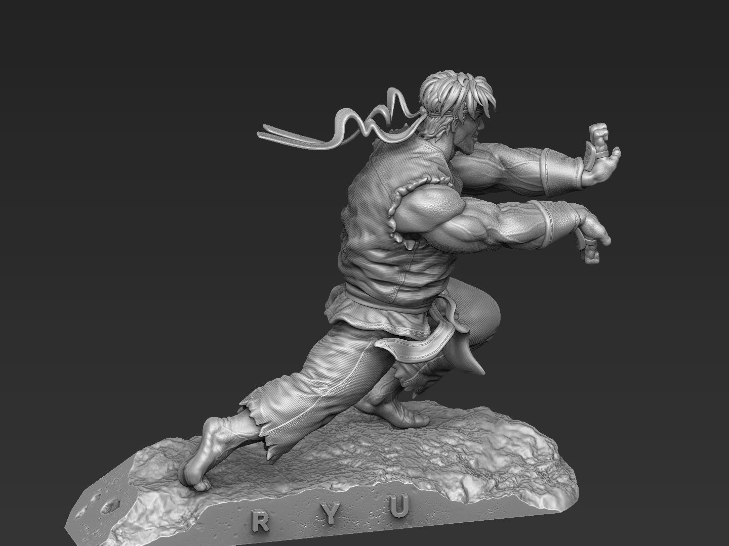 Ryu in Street Fighter 2 for 3D printing STL 3D print model_27