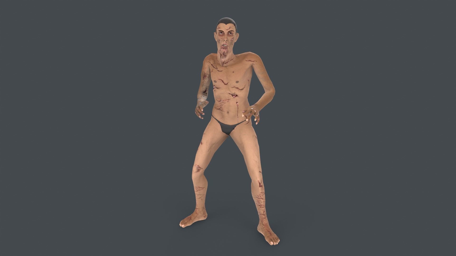 Biter Zombie Rigged Low-poly 3D model_1