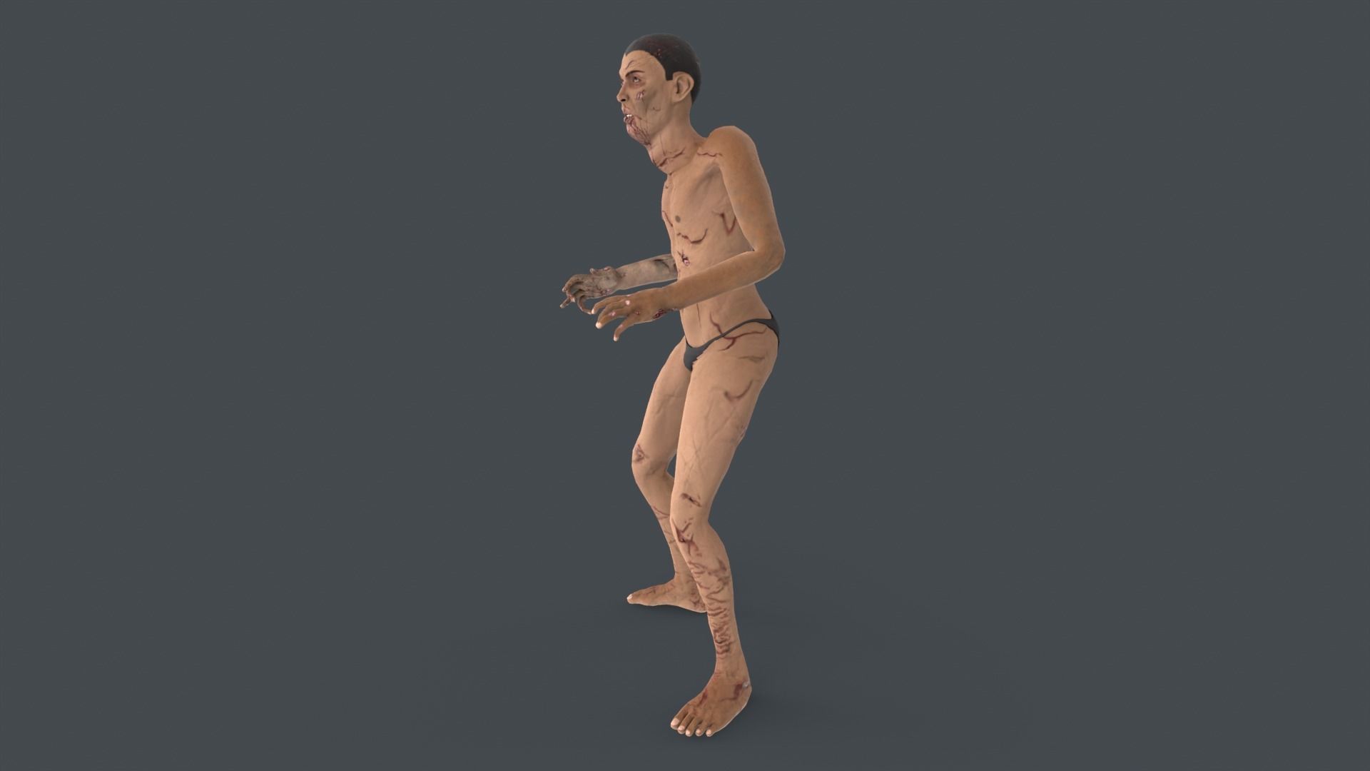 Biter Zombie Rigged Low-poly 3D model_3