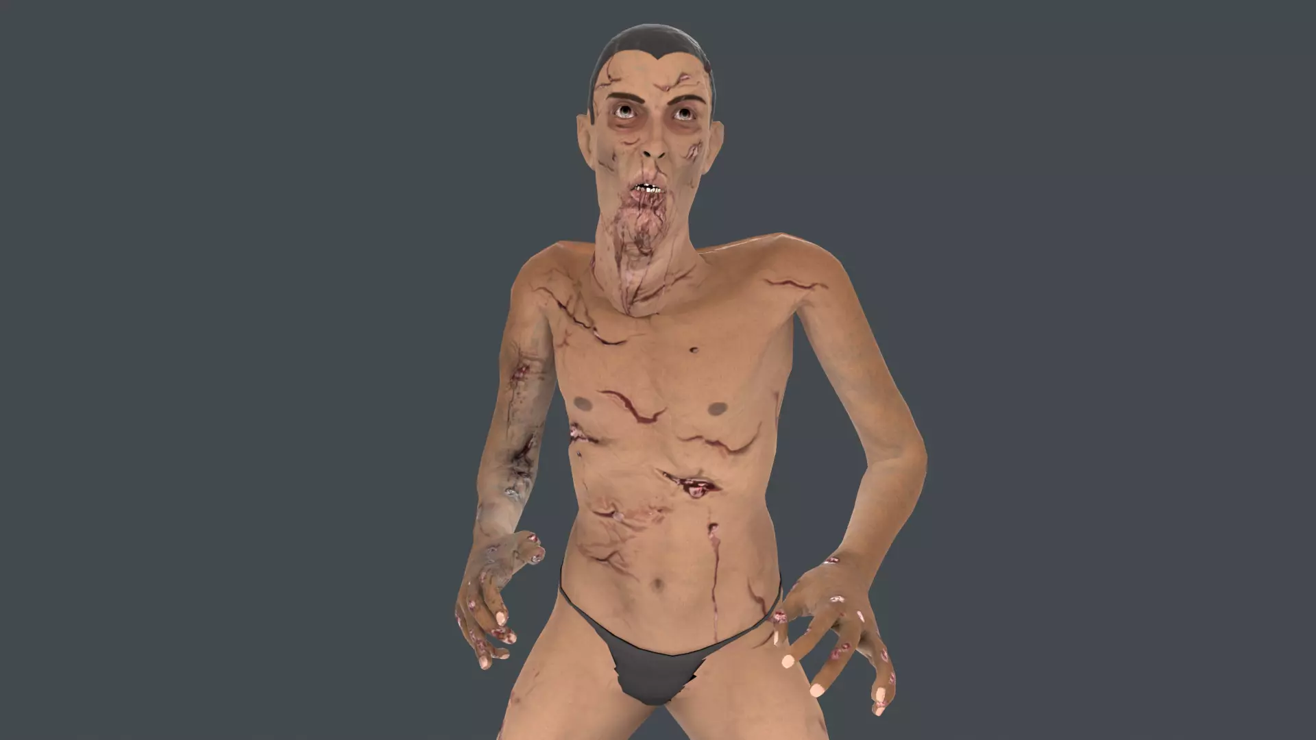 Biter Zombie Rigged Low-poly 3D model_0
