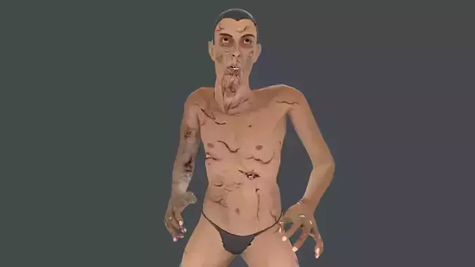 Biter Zombie Rigged Low-poly 3D model