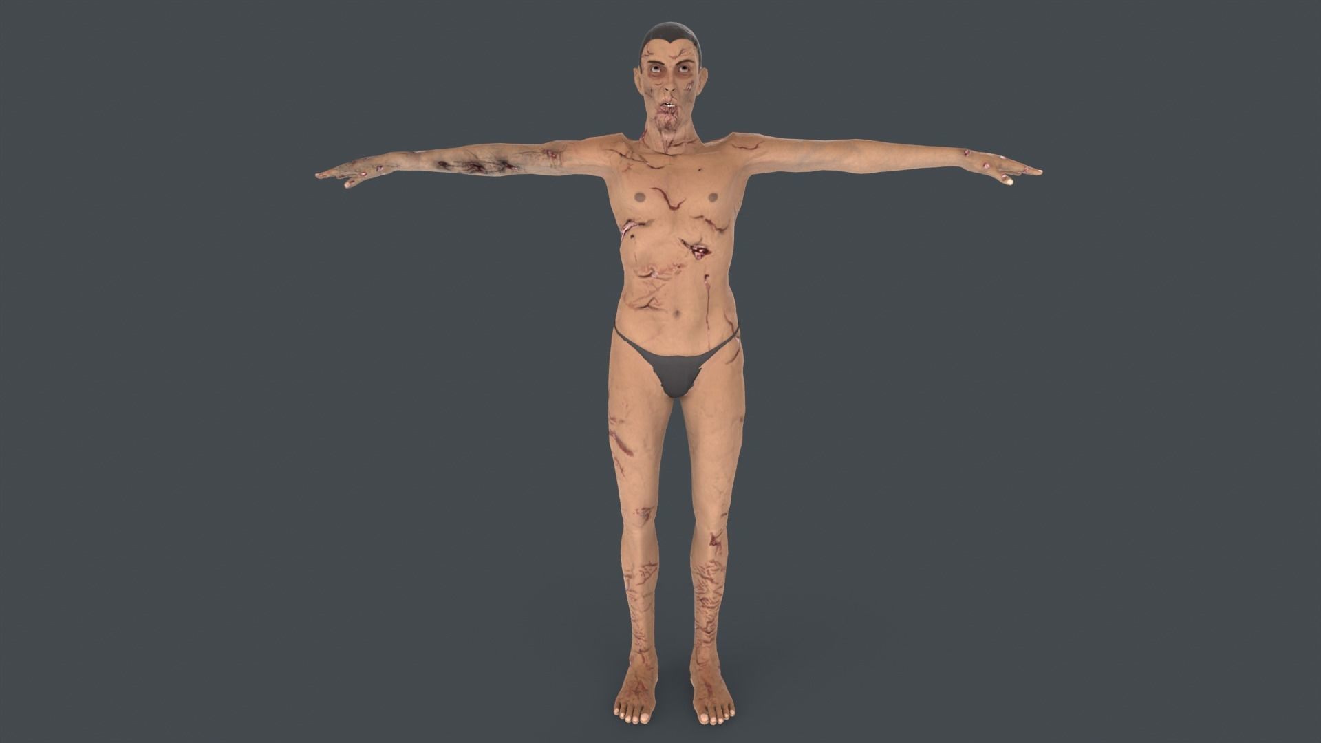 Biter Zombie Rigged Low-poly 3D model_5