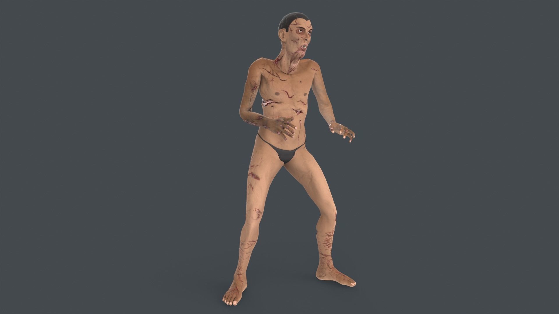 Biter Zombie Rigged Low-poly 3D model_2
