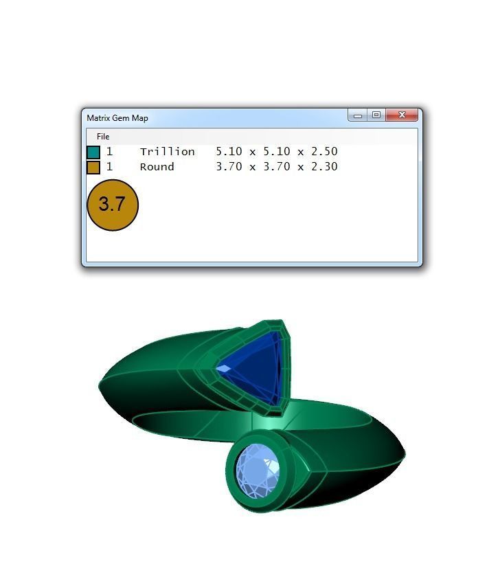 Ring420 two stone diamond ring gold 3D print model_6