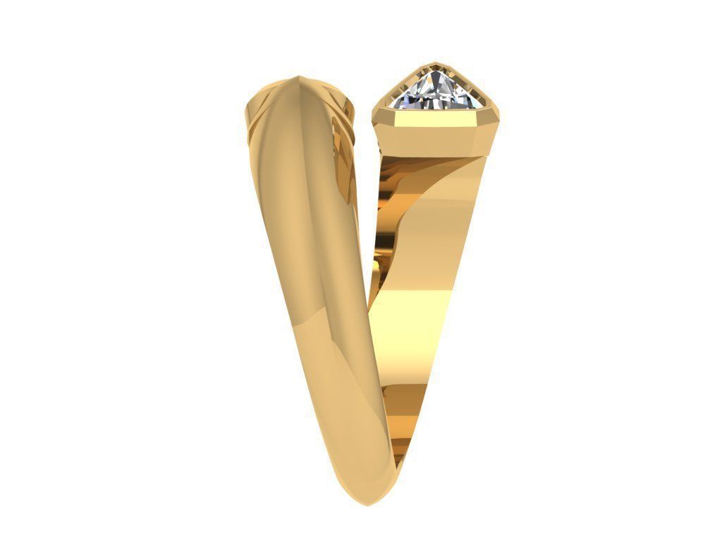 Ring420 two stone diamond ring gold 3D print model_3