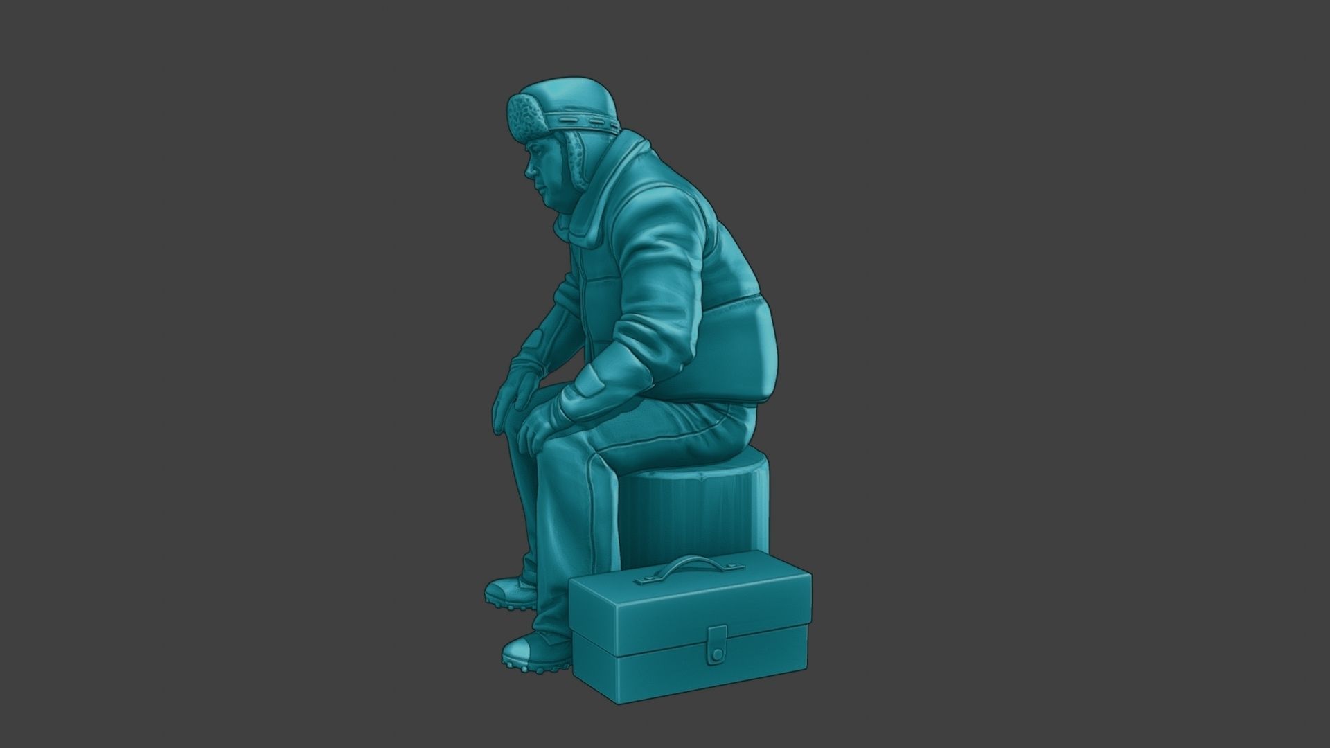 Actual Male Truck Driver AMTD 003 3D print model_3