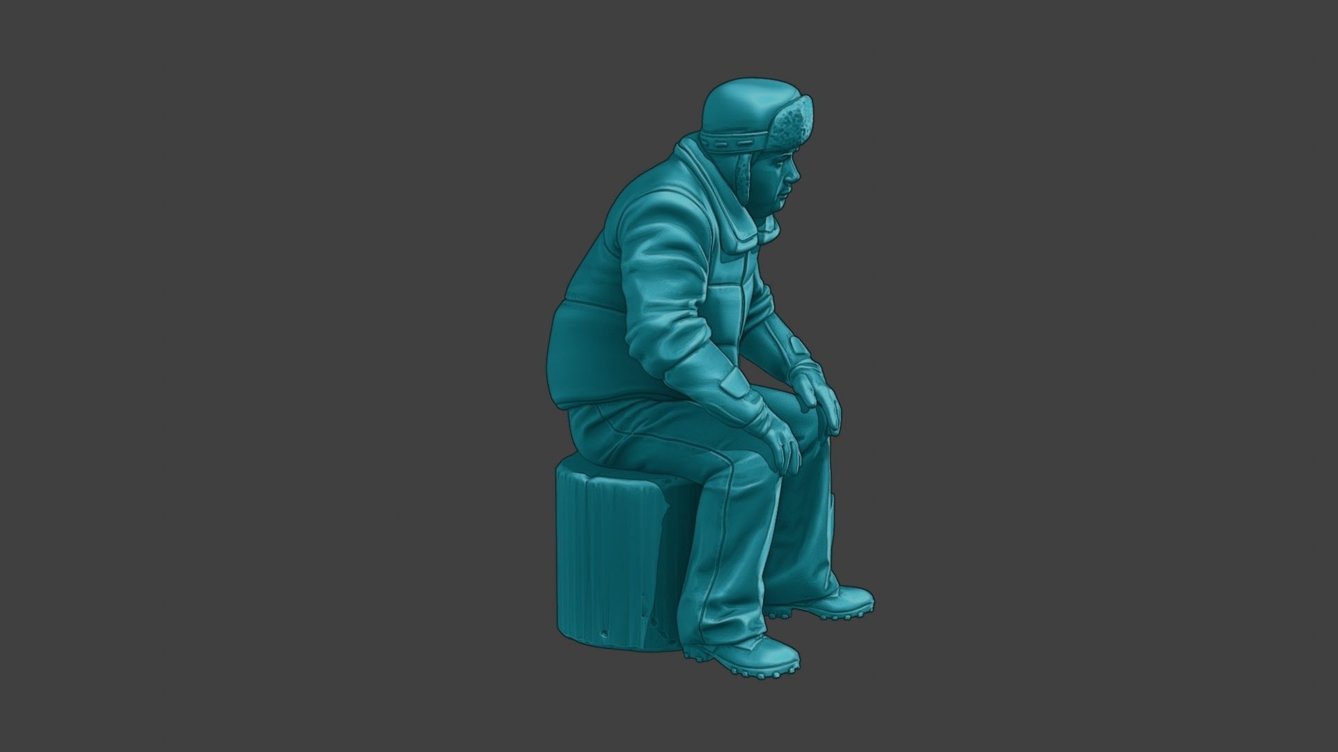 Actual Male Truck Driver AMTD 003 3D print model_9