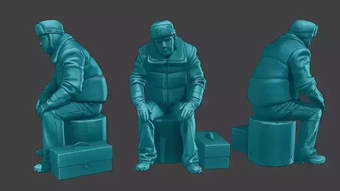 Actual Male Truck Driver AMTD 003 3D print model