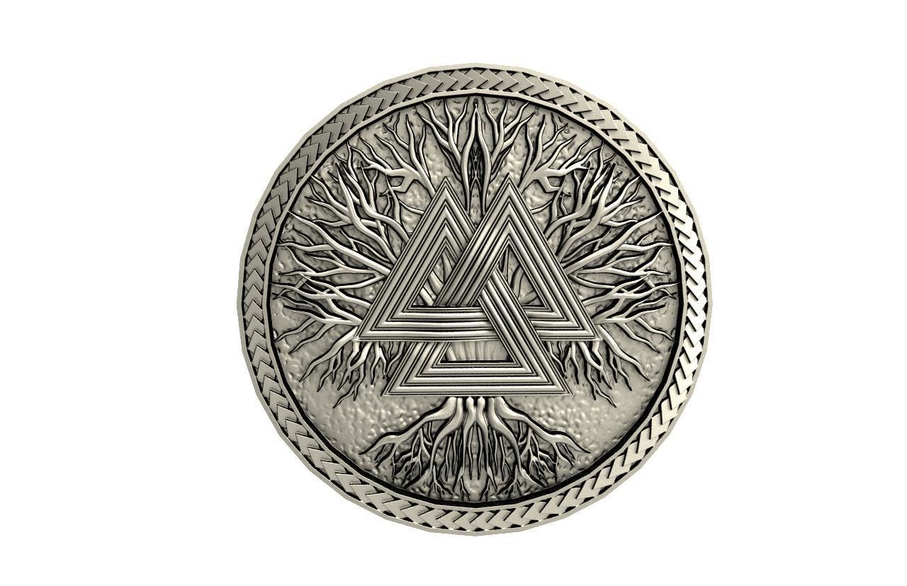 Valknut pendant 3D print model_9