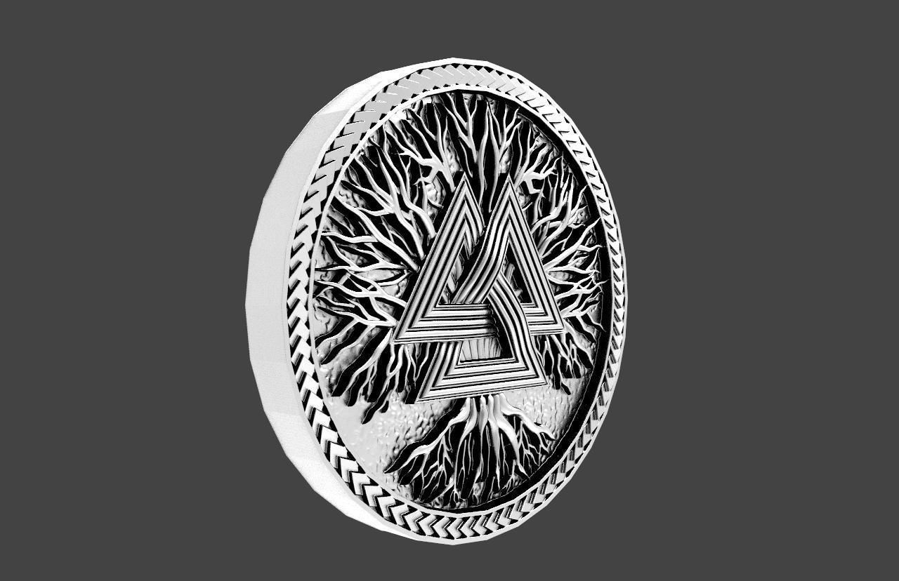 Valknut pendant 3D print model_7