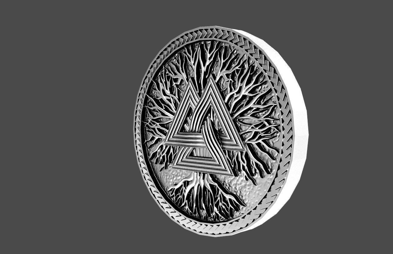 Valknut pendant 3D print model_6