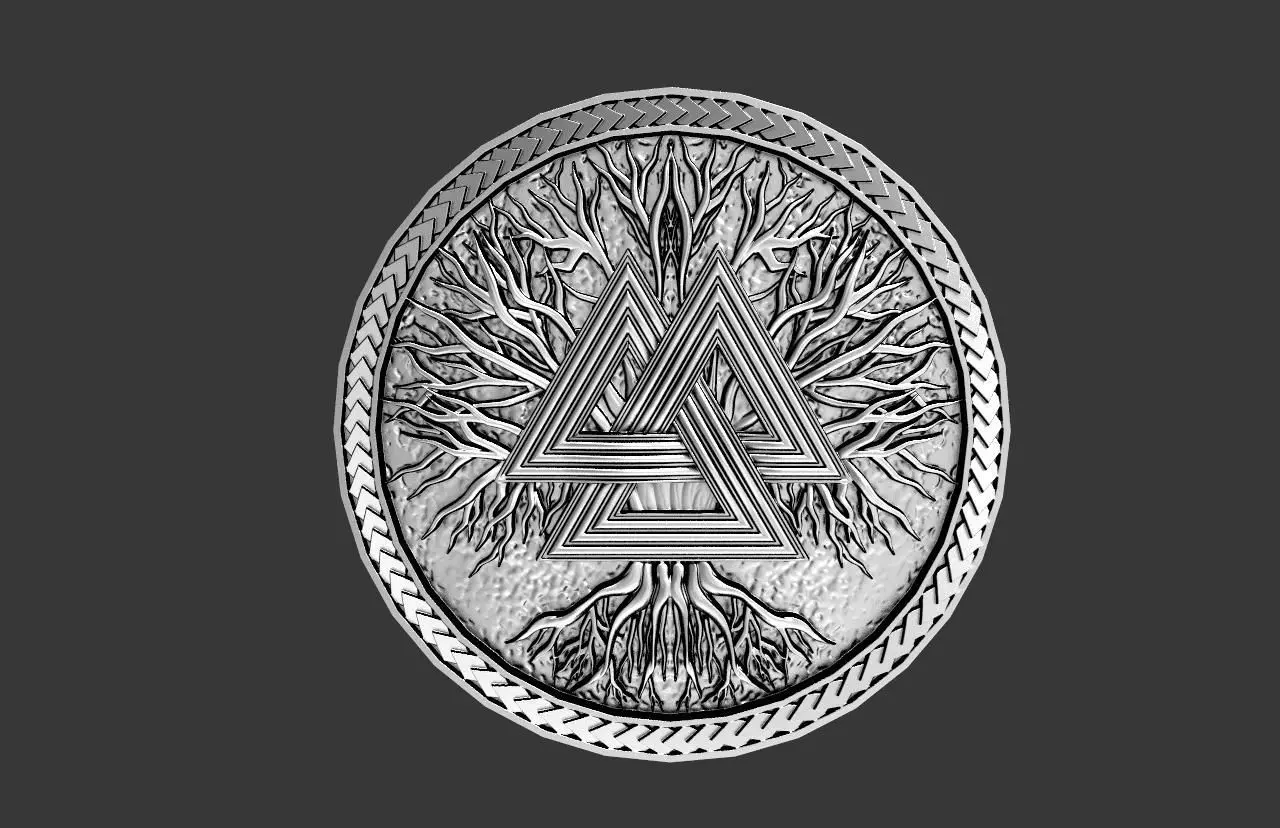 Valknut pendant 3D print model_0