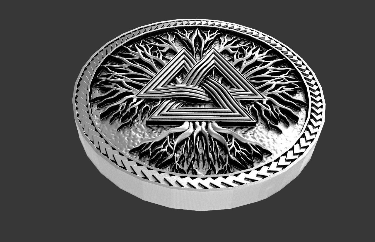 Valknut pendant 3D print model_8