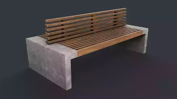 Modern Outdoor Bench 26 PBR Game Ready