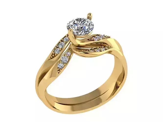 Ring422 engagement ring set gold