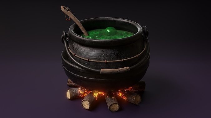Witch Cauldron Low-poly 3D model