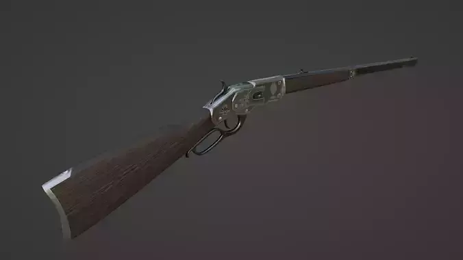 1873 Winchester Rifle Low-poly 3D model