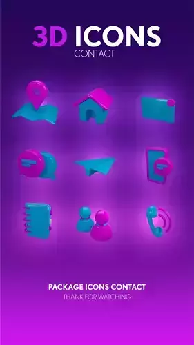 icon contact 3D 3D model