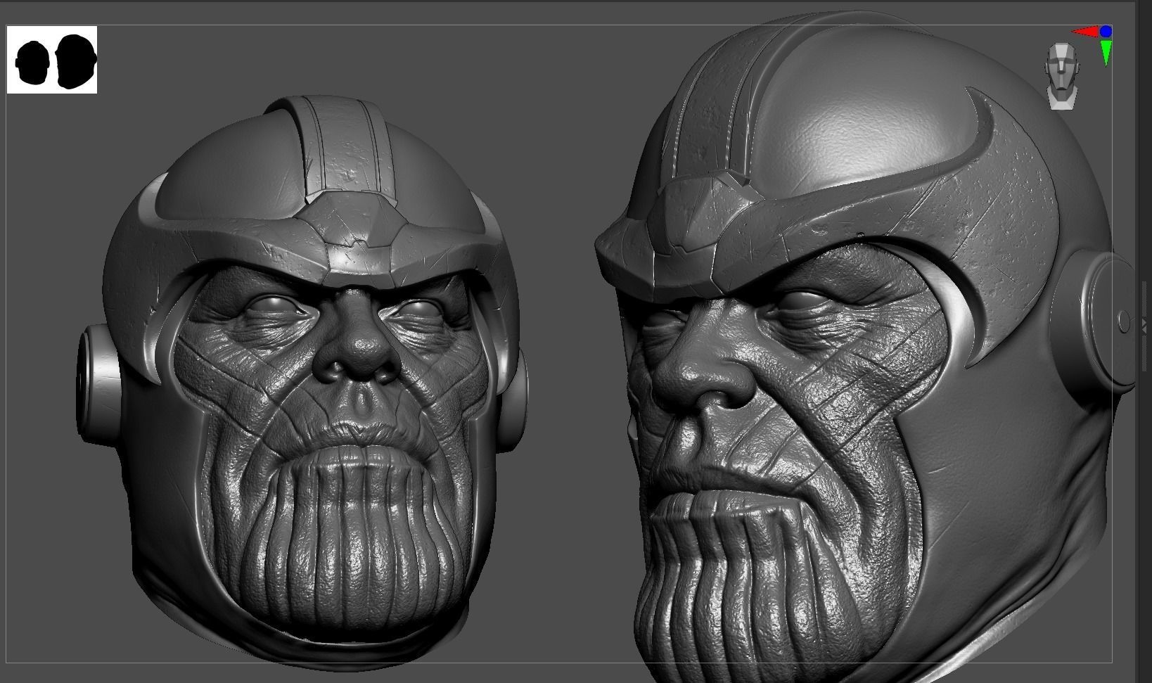 Thanos Head Comic Style 3D print model_3