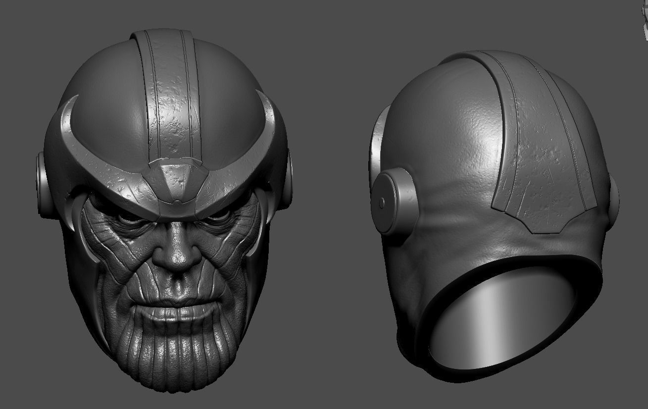 Thanos Head Comic Style 3D print model_4