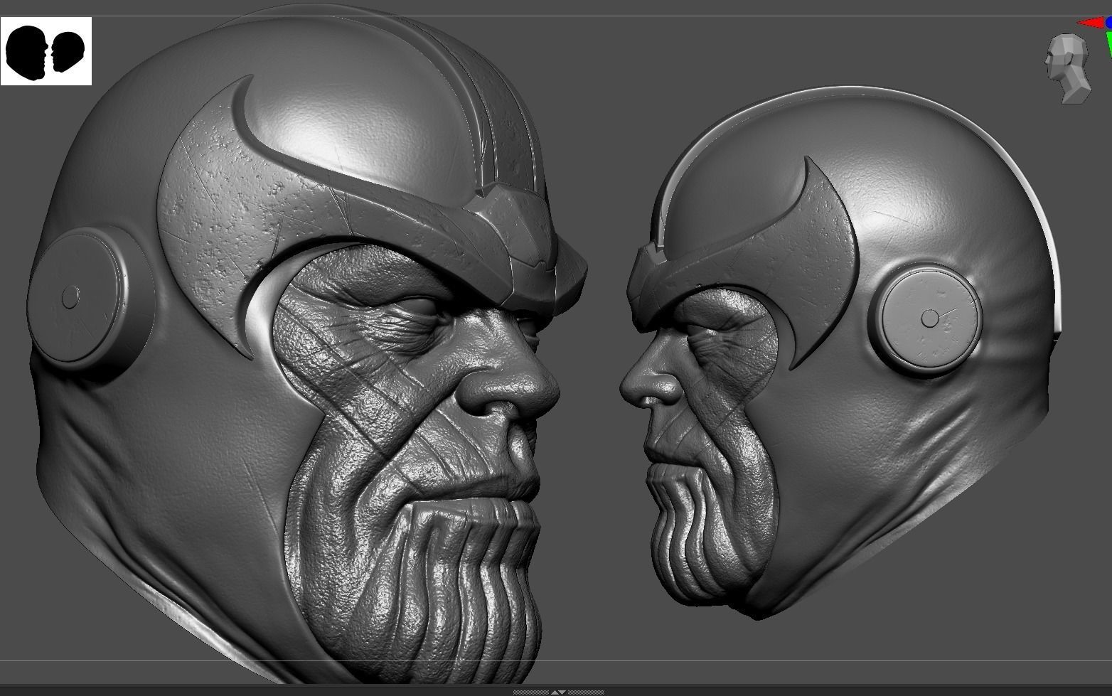 Thanos Head Comic Style 3D print model_1