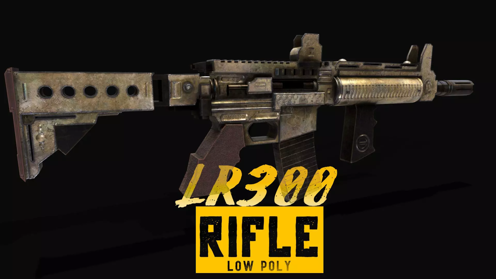 Rifle LR300 LowPoly Low-poly 3D model