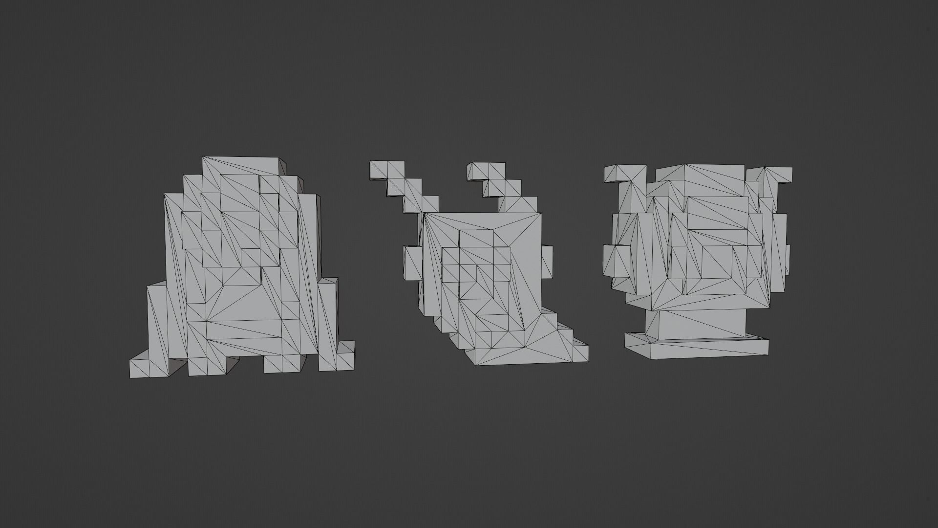 Voxel Aliens Low-poly 3D model_12