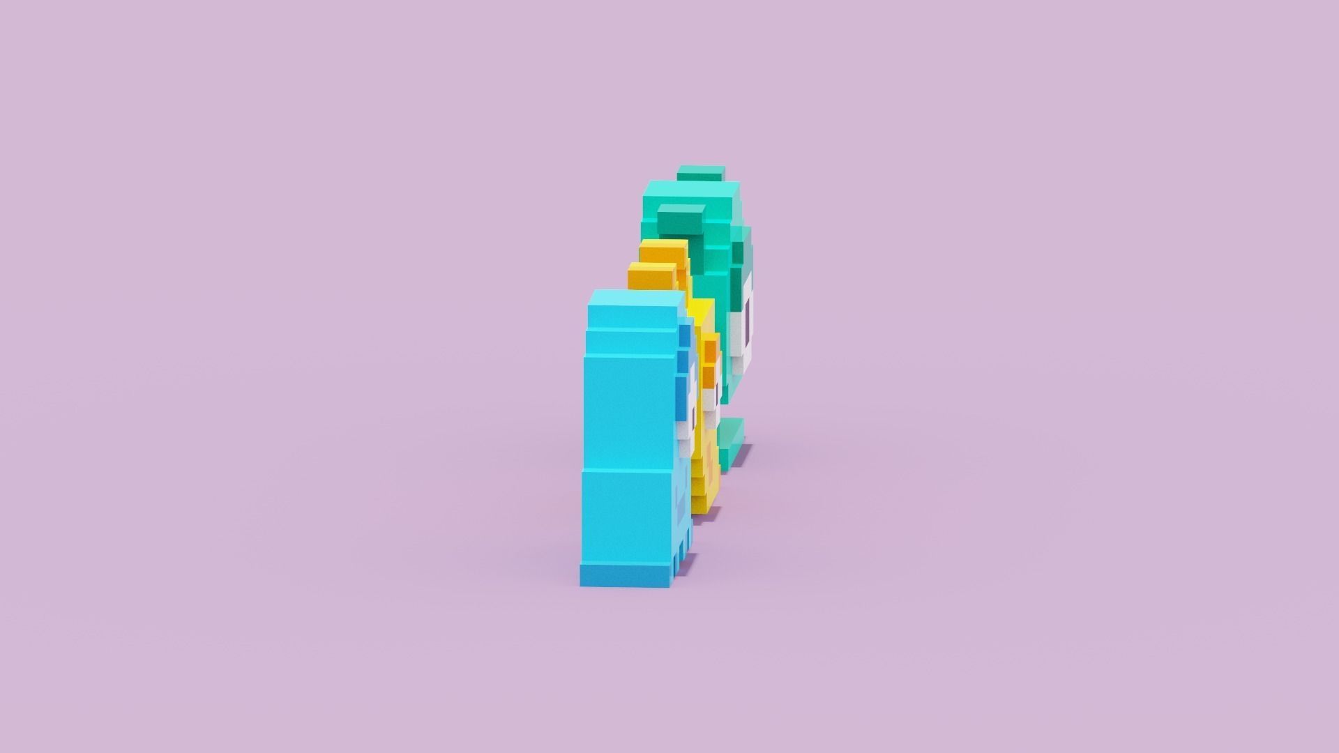 Voxel Aliens Low-poly 3D model_10