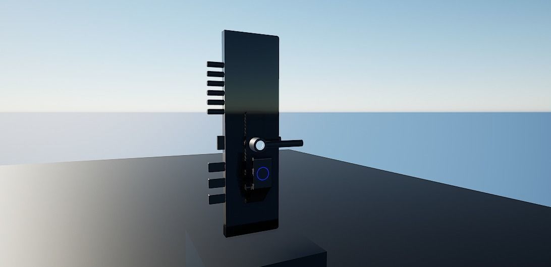 Lock1 tv stand Low-poly 3D model_4