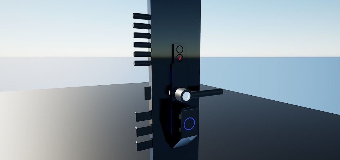 Lock1 tv stand Low-poly 3D model_5