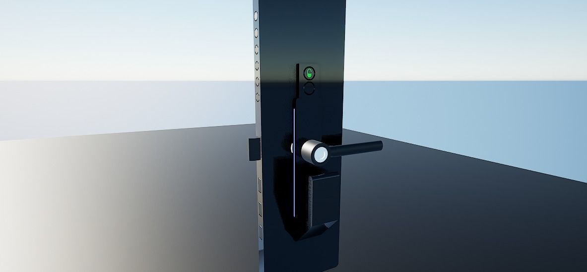 Lock1 tv stand Low-poly 3D model_6