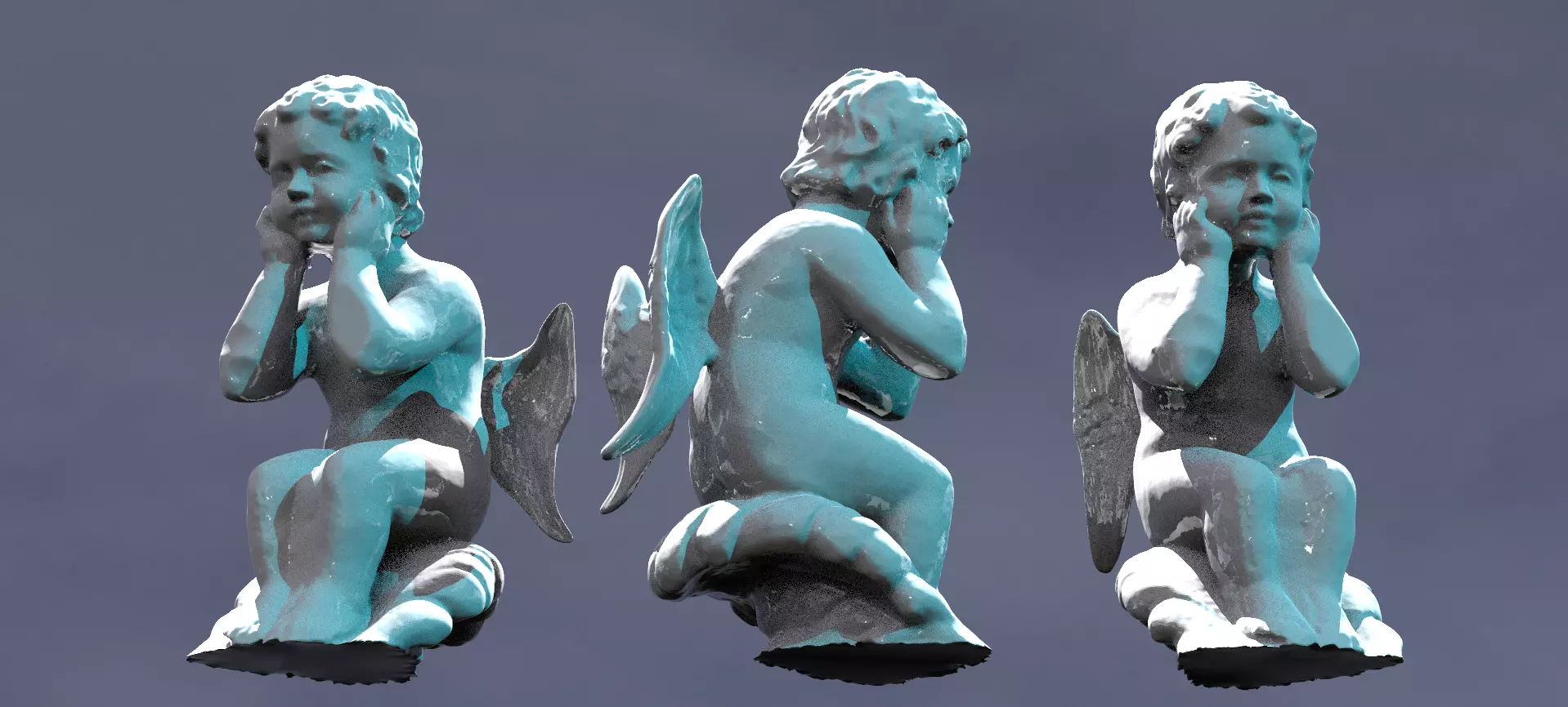 Cherub Sculpture 2 3D model_0