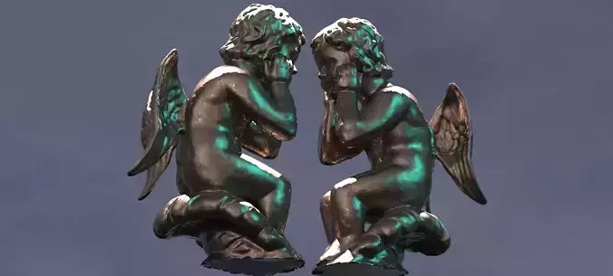 Cherub Sculpture Mirrored  3D model