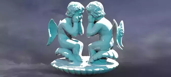 Cherub Sculpture on Baroque Shell 3