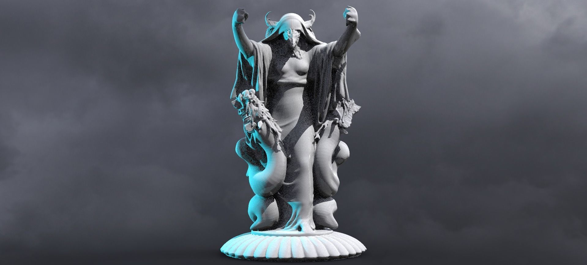 Halloween Hooded Monster Statue 3D model_1
