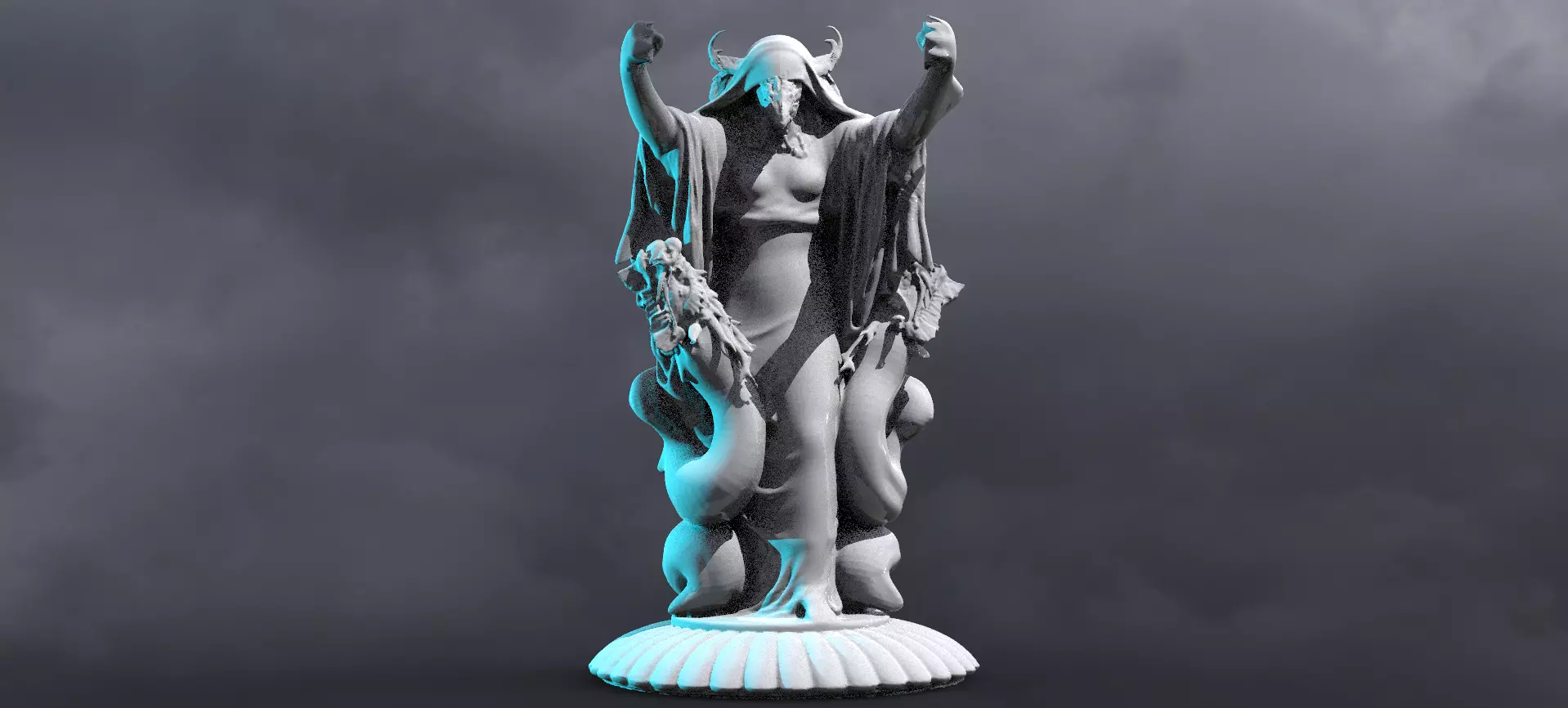 Halloween Hooded Monster Statue 3D model_0