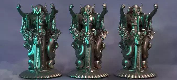 Halloween Reaper with Claymore Sculpture 2