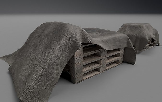 Linen wrapped pallet - 4k PBR - 3D model UE5 3D model Low-poly 3D model