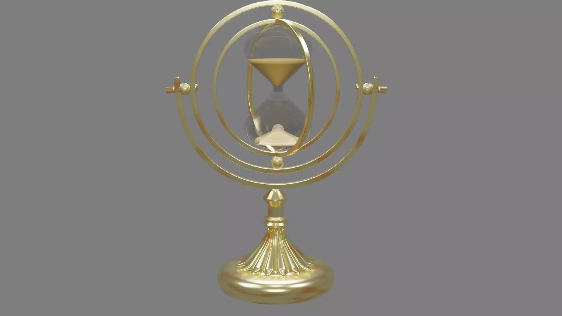 Hourglass golden Free 3D model_0