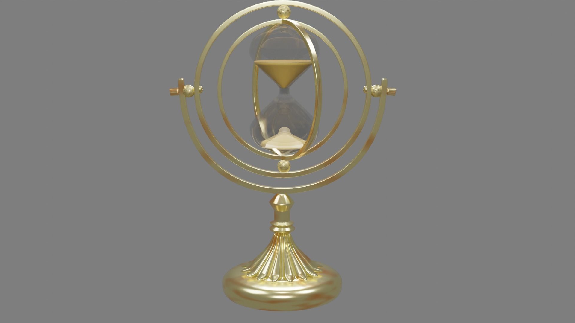 Hourglass golden Free 3D model_3