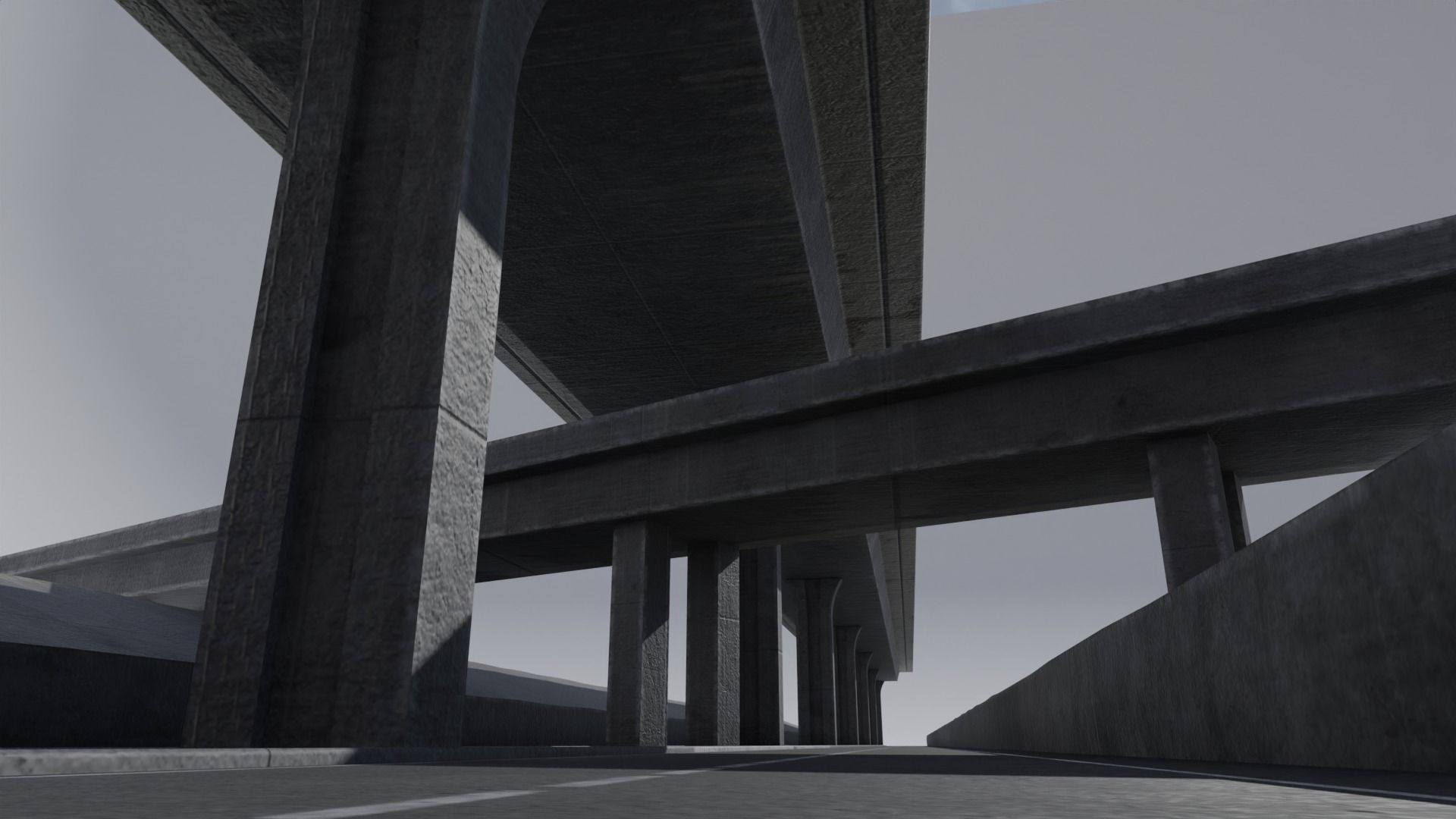 Dystopian Highway Scene with 8K and 4K Textures Low-poly 3D model_10