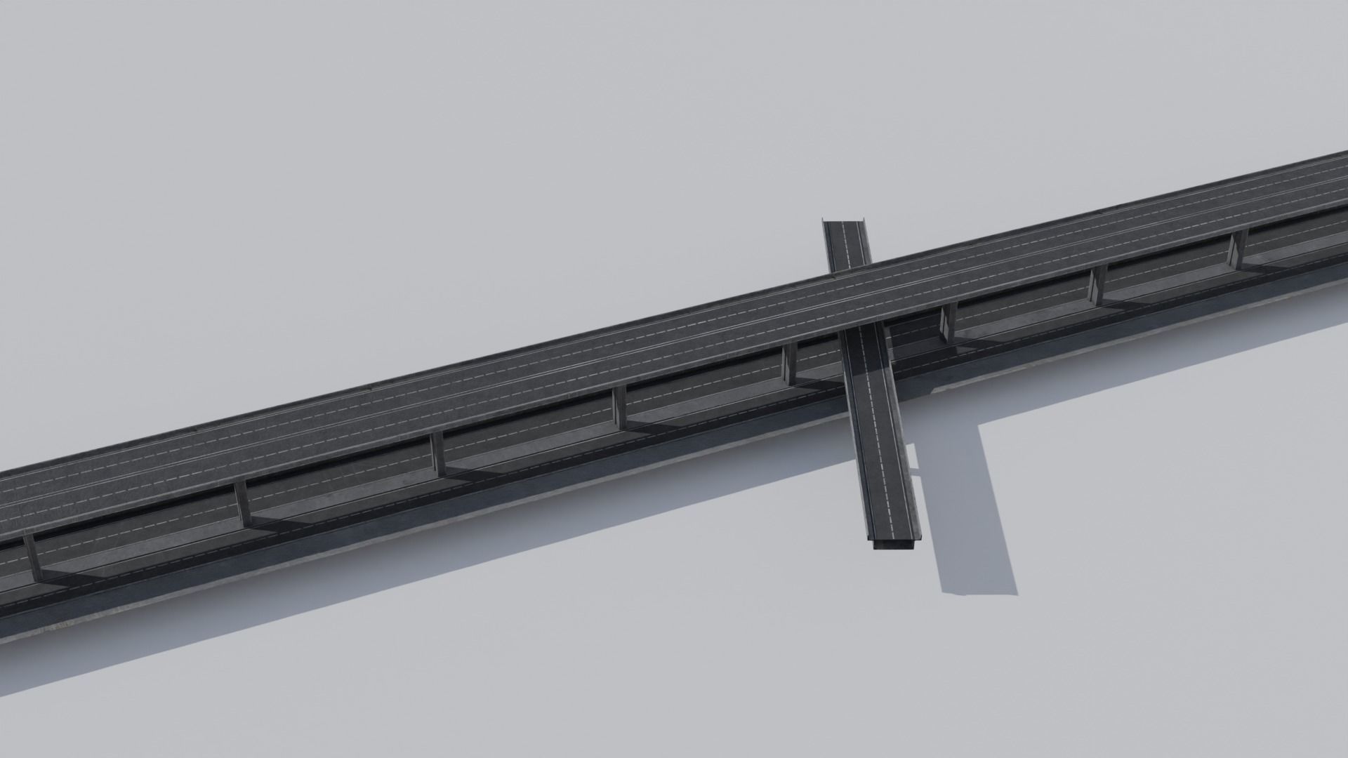 Dystopian Highway Scene with 8K and 4K Textures Low-poly 3D model_1