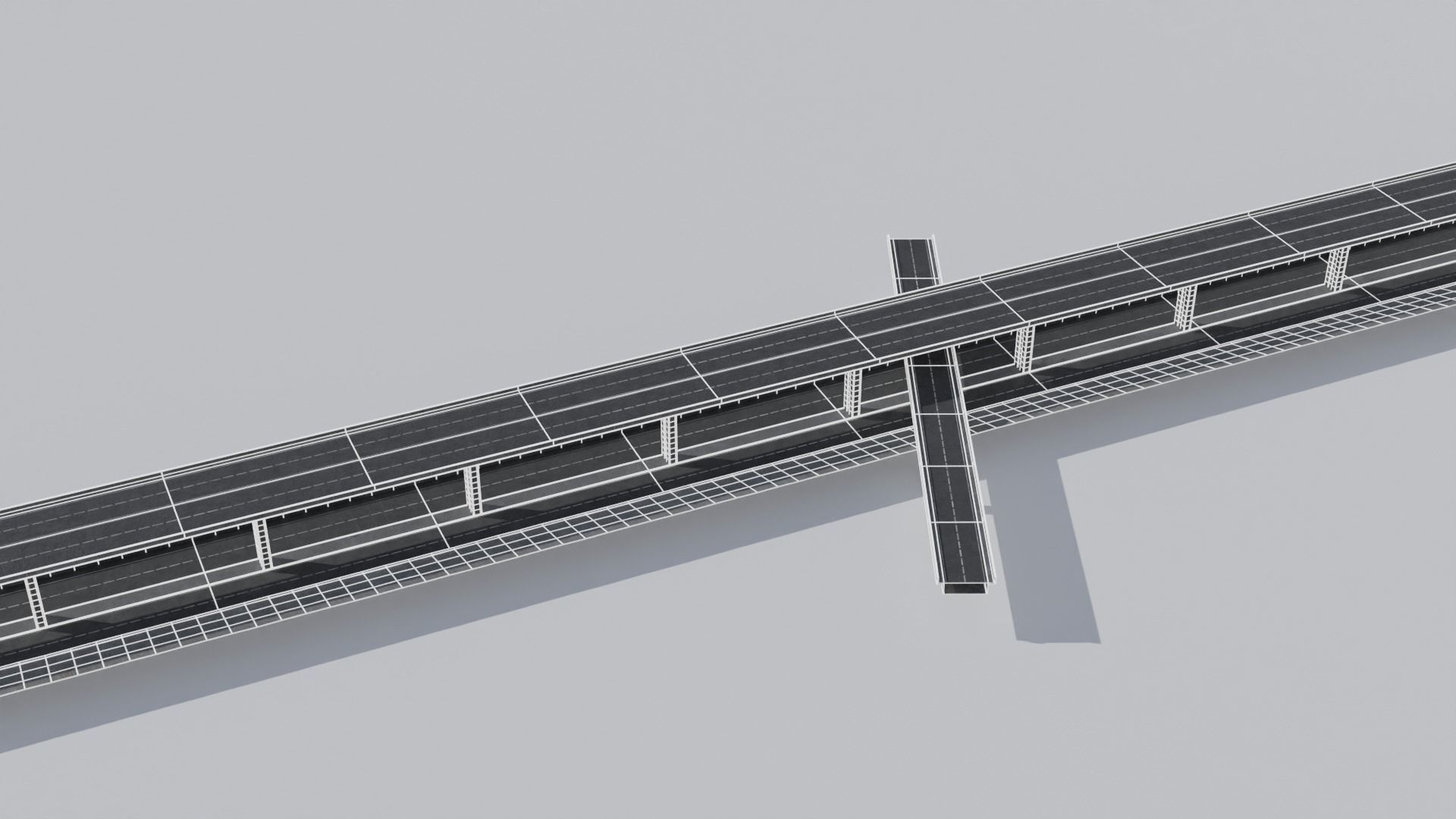 Dystopian Highway Scene with 8K and 4K Textures Low-poly 3D model_2