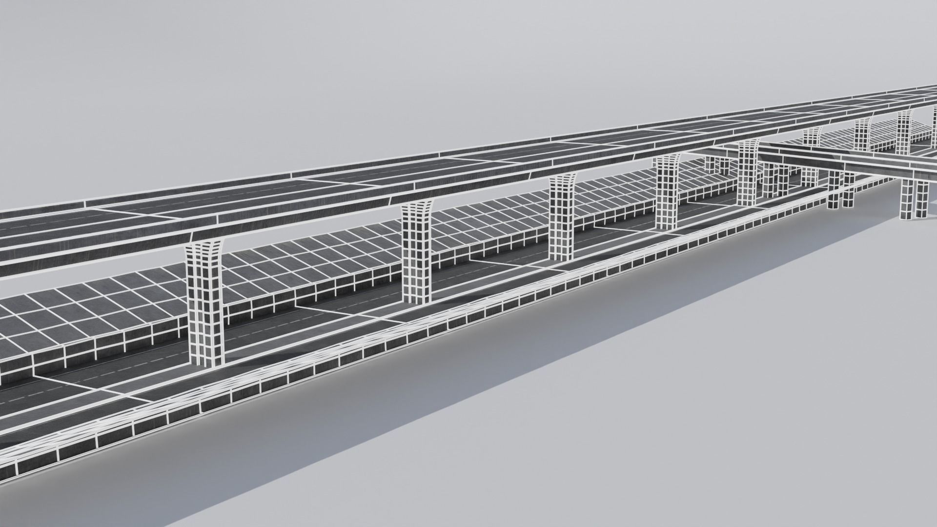 Dystopian Highway Scene with 8K and 4K Textures Low-poly 3D model_5