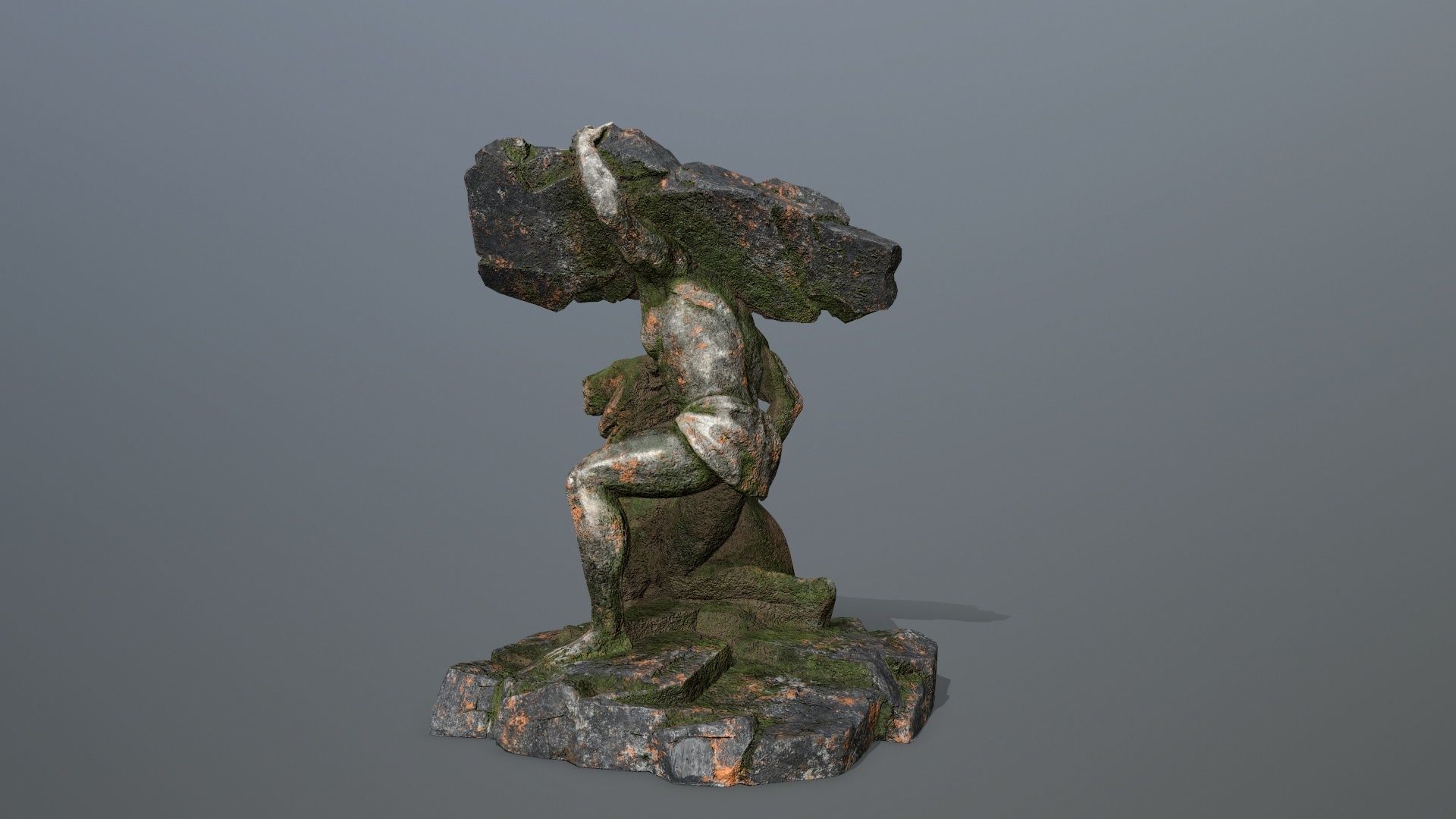 Hercules and Lion Low-poly 3D model_4