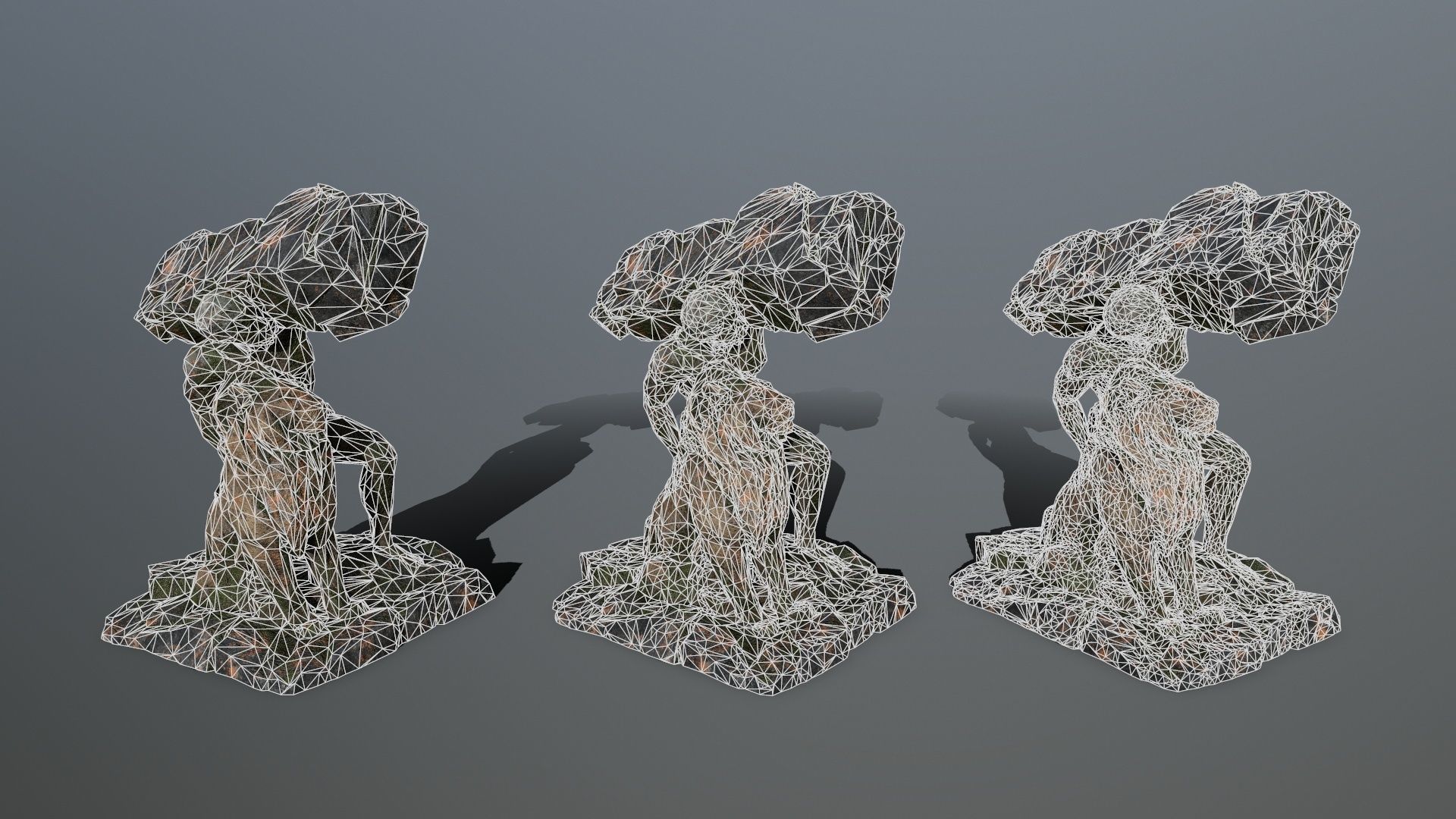 Hercules and Lion Low-poly 3D model_10