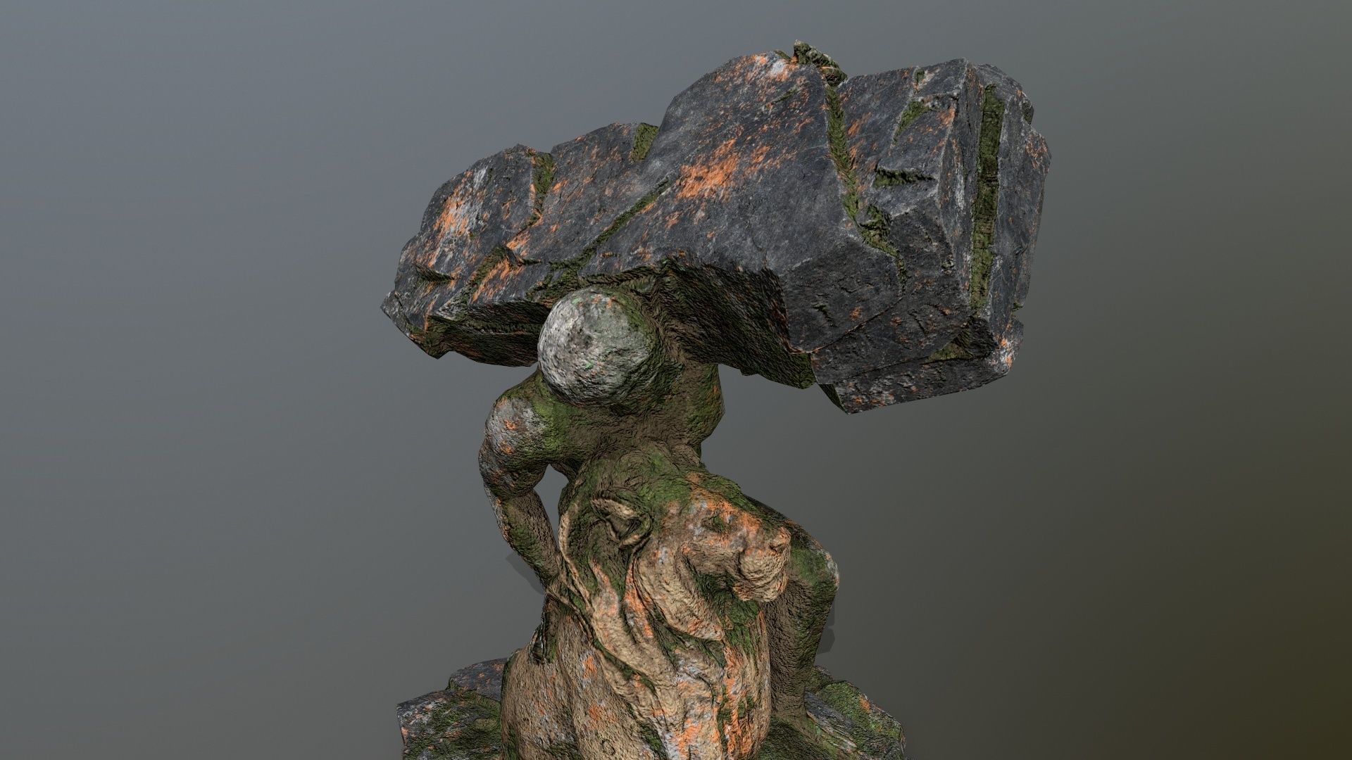 Hercules and Lion Low-poly 3D model_7