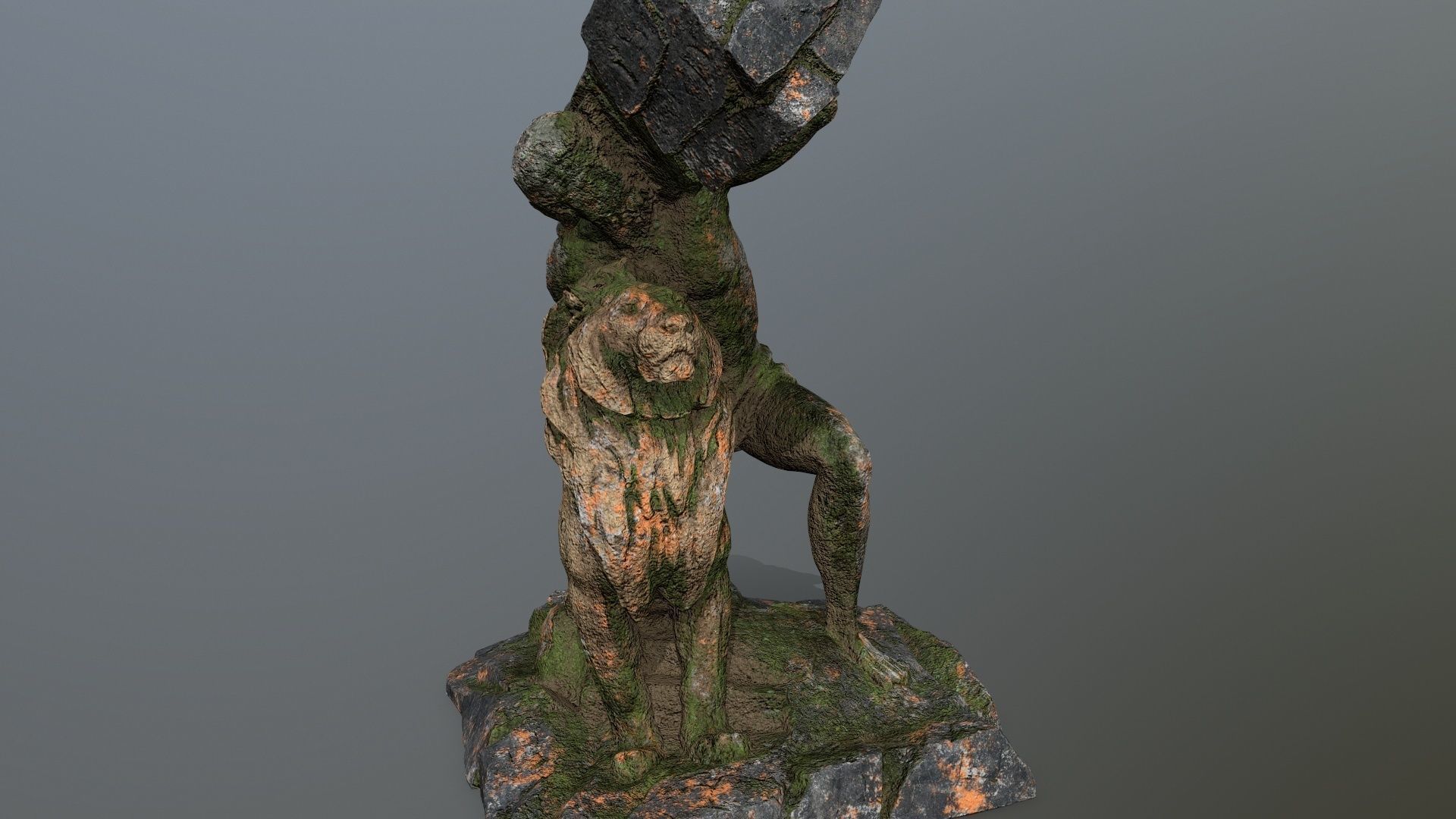 Hercules and Lion Low-poly 3D model_8